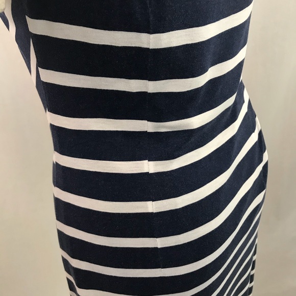 Loft Knit Dress Medium Nautical stripes Blue White - Picture 7 of 13